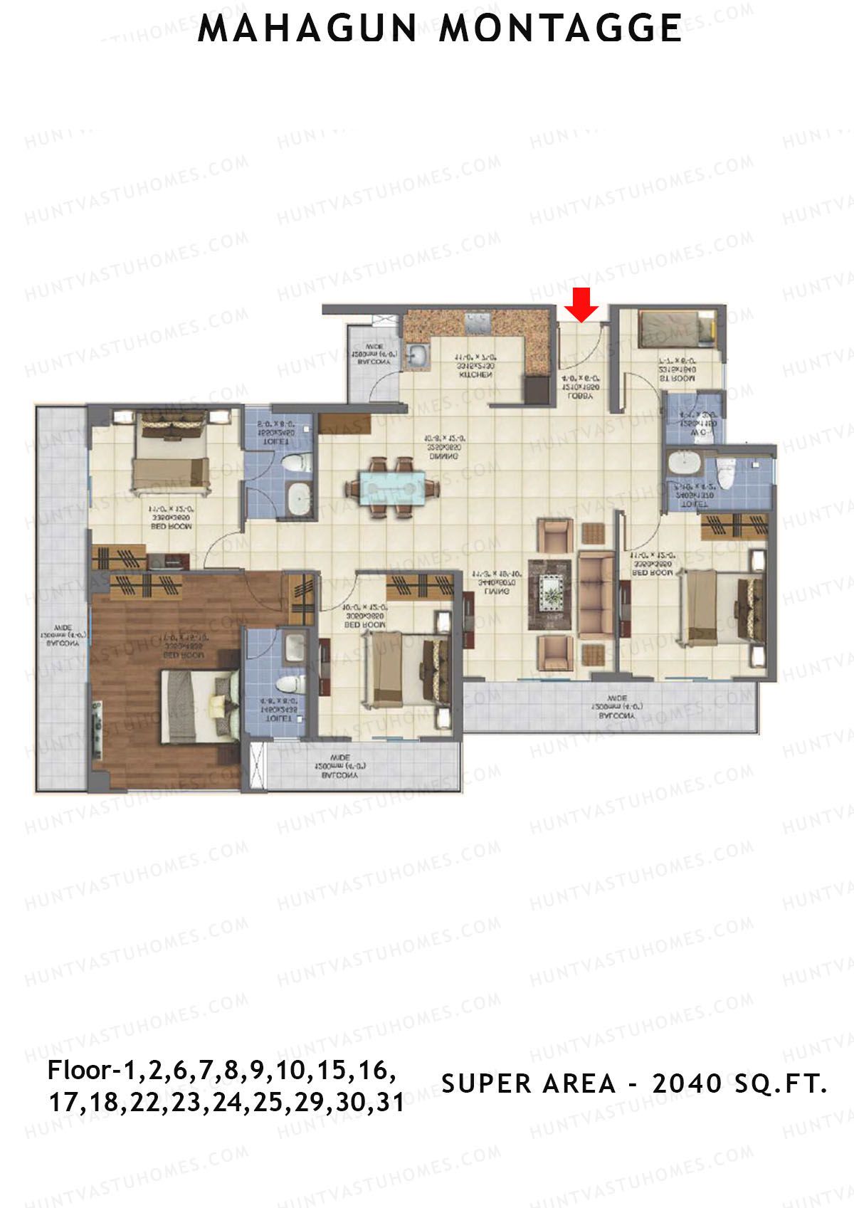 Mahagun Montagge FORTUNE Unit 29 SHIG I Floor Plan