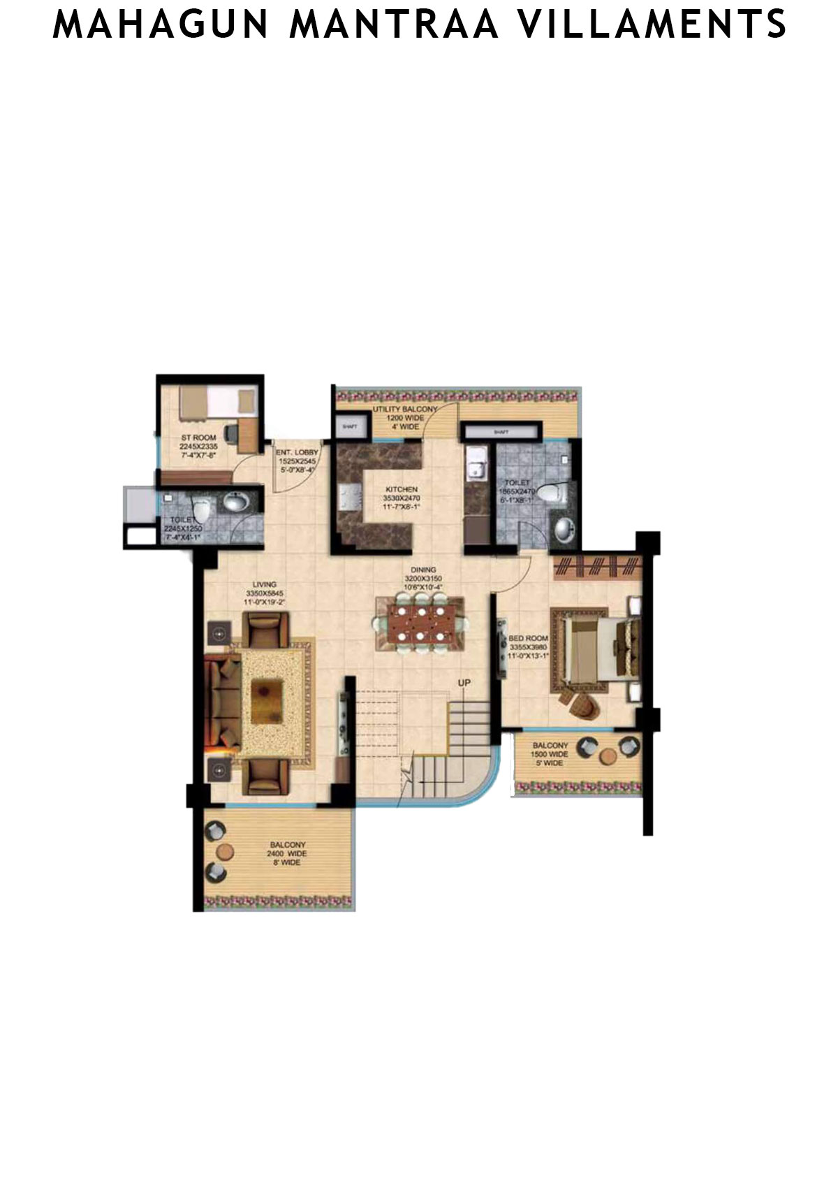 Mahagun Mantraa Villaments Villament Unit 42 (Penthouse) Floor Plan