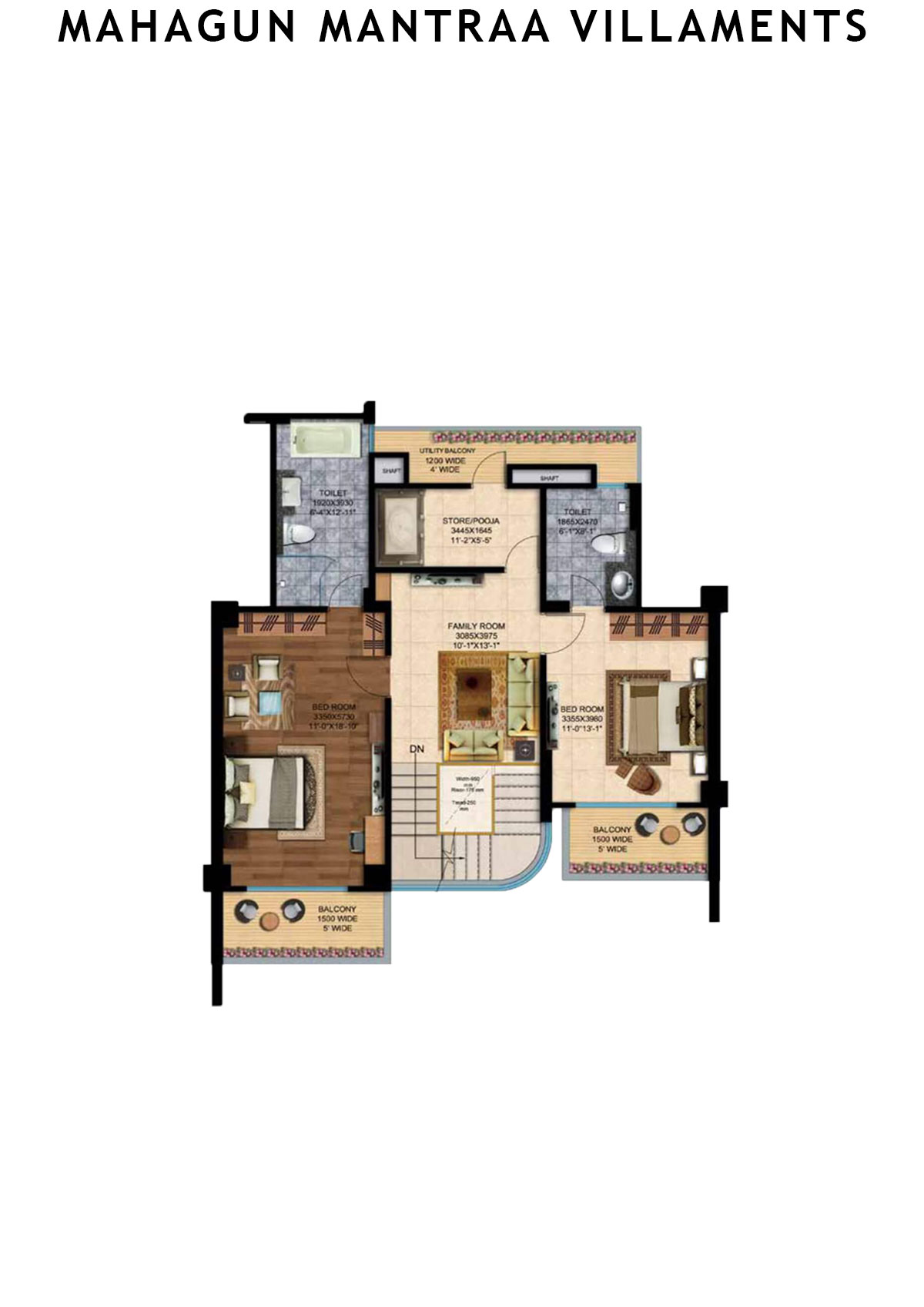 Mahagun Mantraa Villaments Villament Unit 42 (Penthouse) Floor Plan