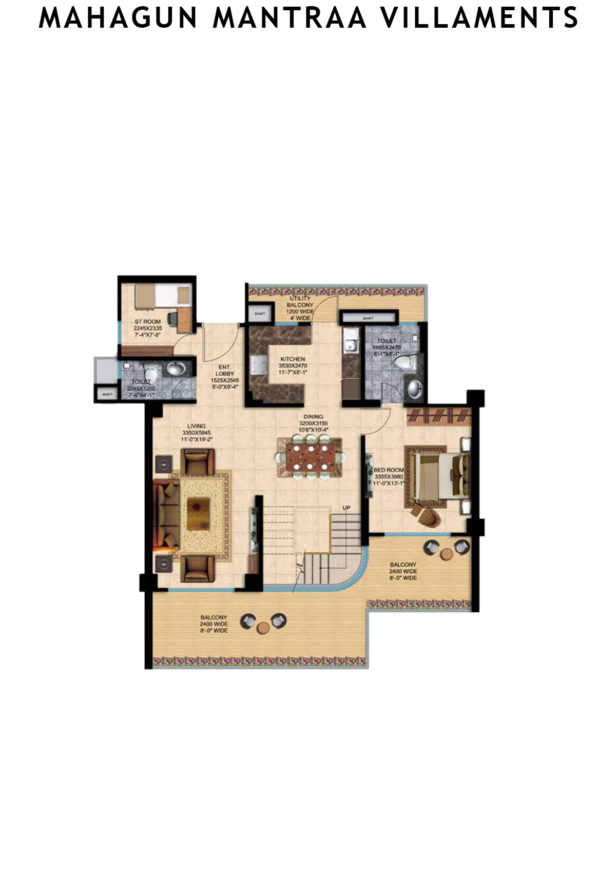 Mahagun Mantraa Villaments Villament Unit 42 (Penthouse) Floor Plan
