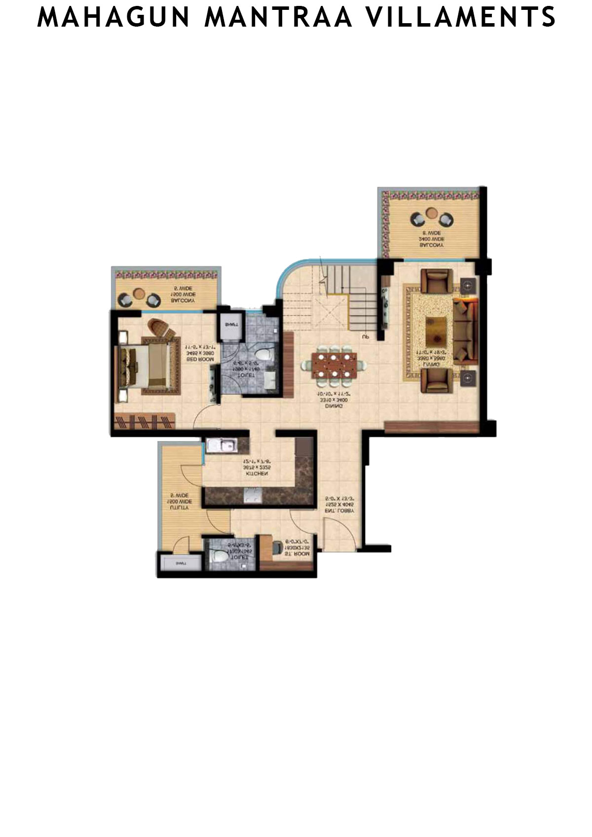 Mahagun Mantraa Villaments Villament Unit 44 (Penthouse) Floor Plan