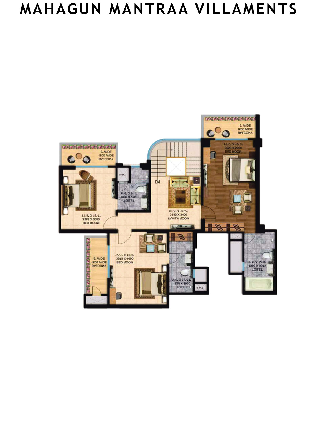 Mahagun Mantraa Villaments Villament Unit 44 (Penthouse) Floor Plan