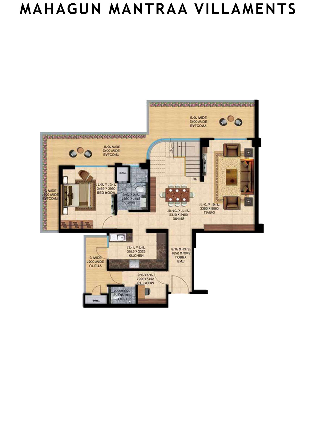 Mahagun Mantraa Villaments Villament Unit 44 (Penthouse) Floor Plan