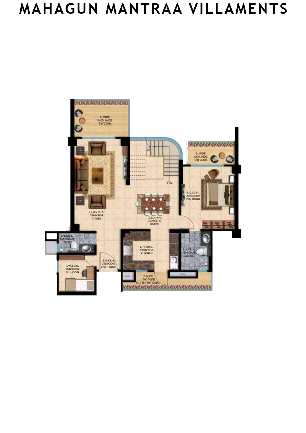 Mahagun Mantraa Villaments Villament Unit 45 (Penthouse) Floor Plan