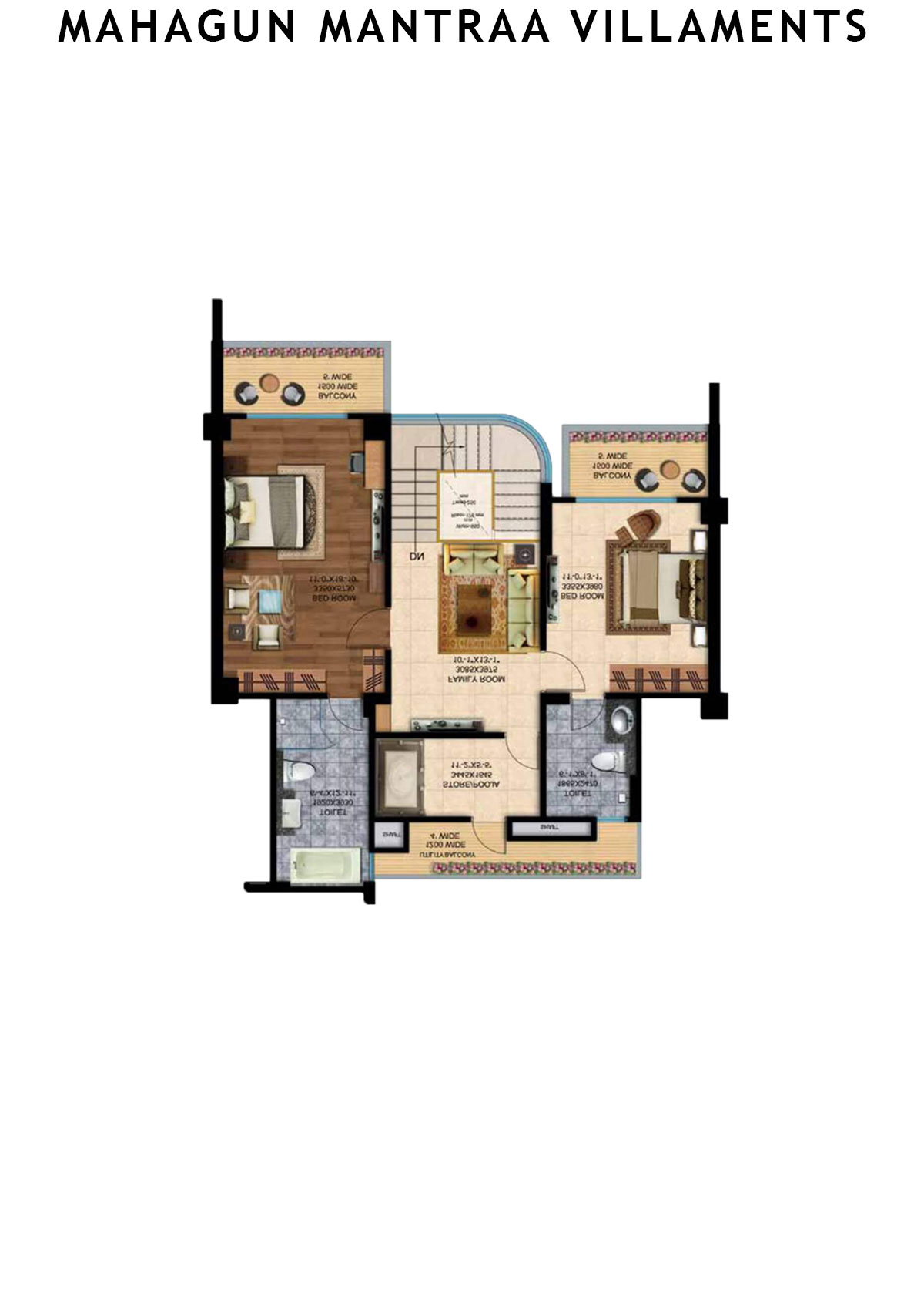 Mahagun Mantraa Villaments Villament Unit 45 (Penthouse) Floor Plan