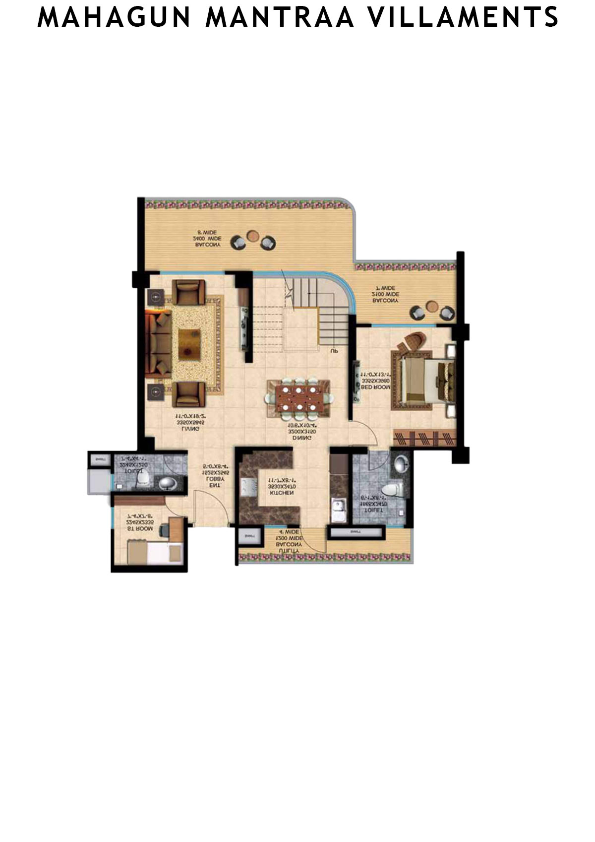 Mahagun Mantraa Villaments Villament Unit 45 (Penthouse) Floor Plan