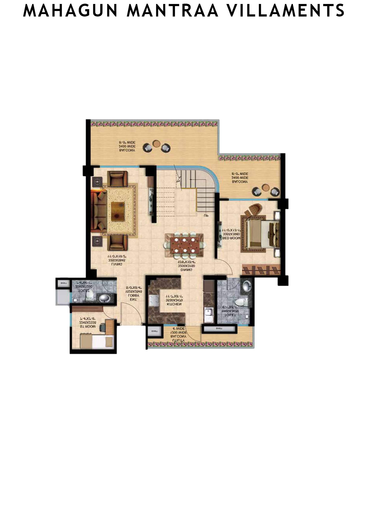 Mahagun Mantraa Villaments Villament Unit 45 (Penthouse) Floor Plan