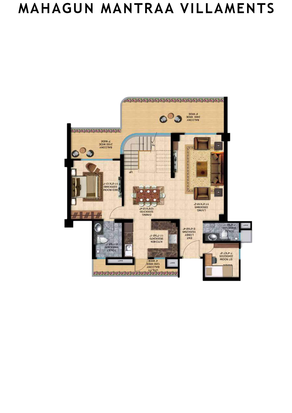 Mahagun Mantraa Villaments Villament Unit 46 (Penthouse) Floor Plan
