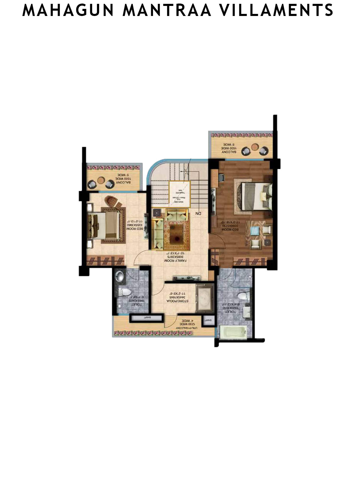 Mahagun Mantraa Villaments Villament Unit 46 (Penthouse) Floor Plan