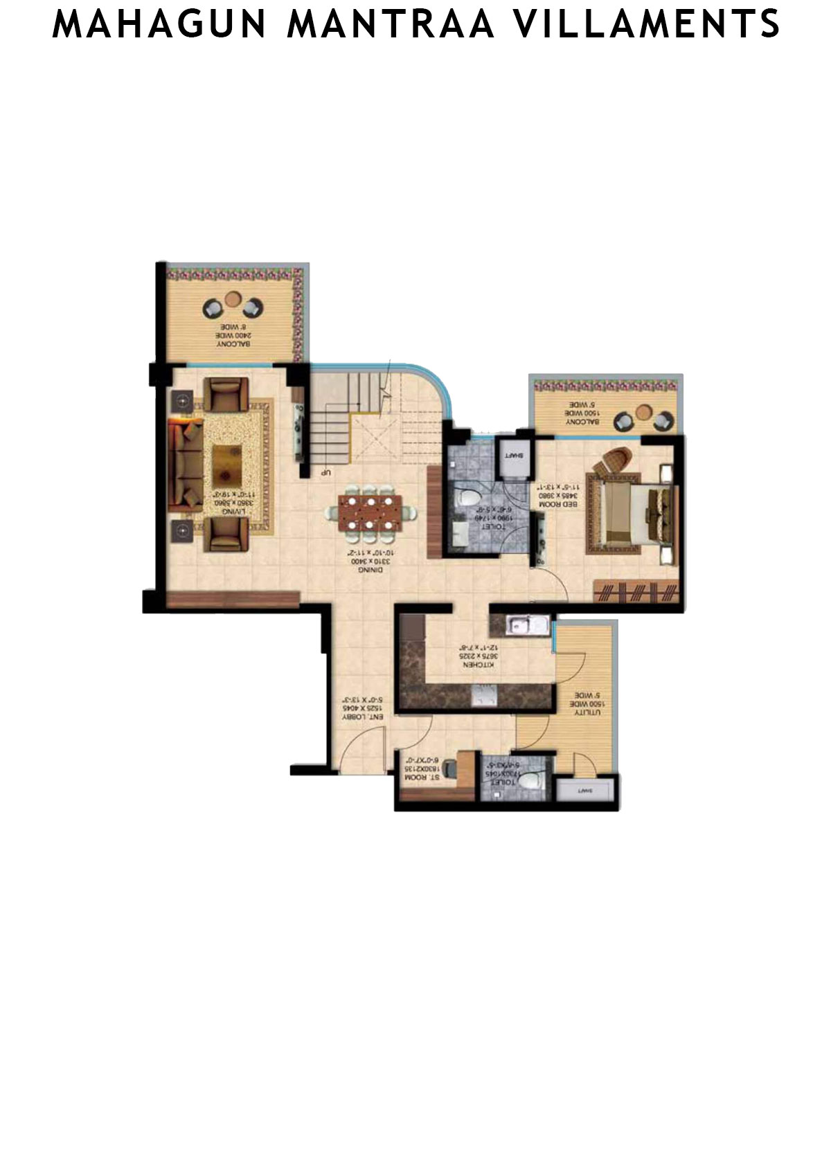 Mahagun Mantraa Villaments Villament Unit 47 (Penthouse) Floor Plan