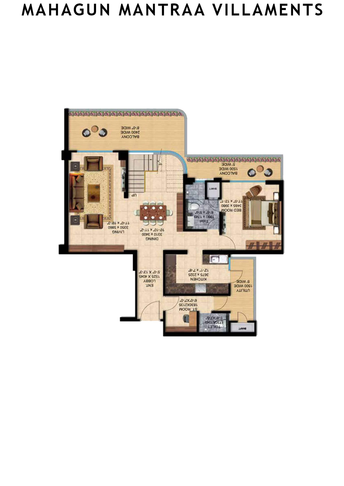 Mahagun Mantraa Villaments Villament Unit 47 (Penthouse) Floor Plan