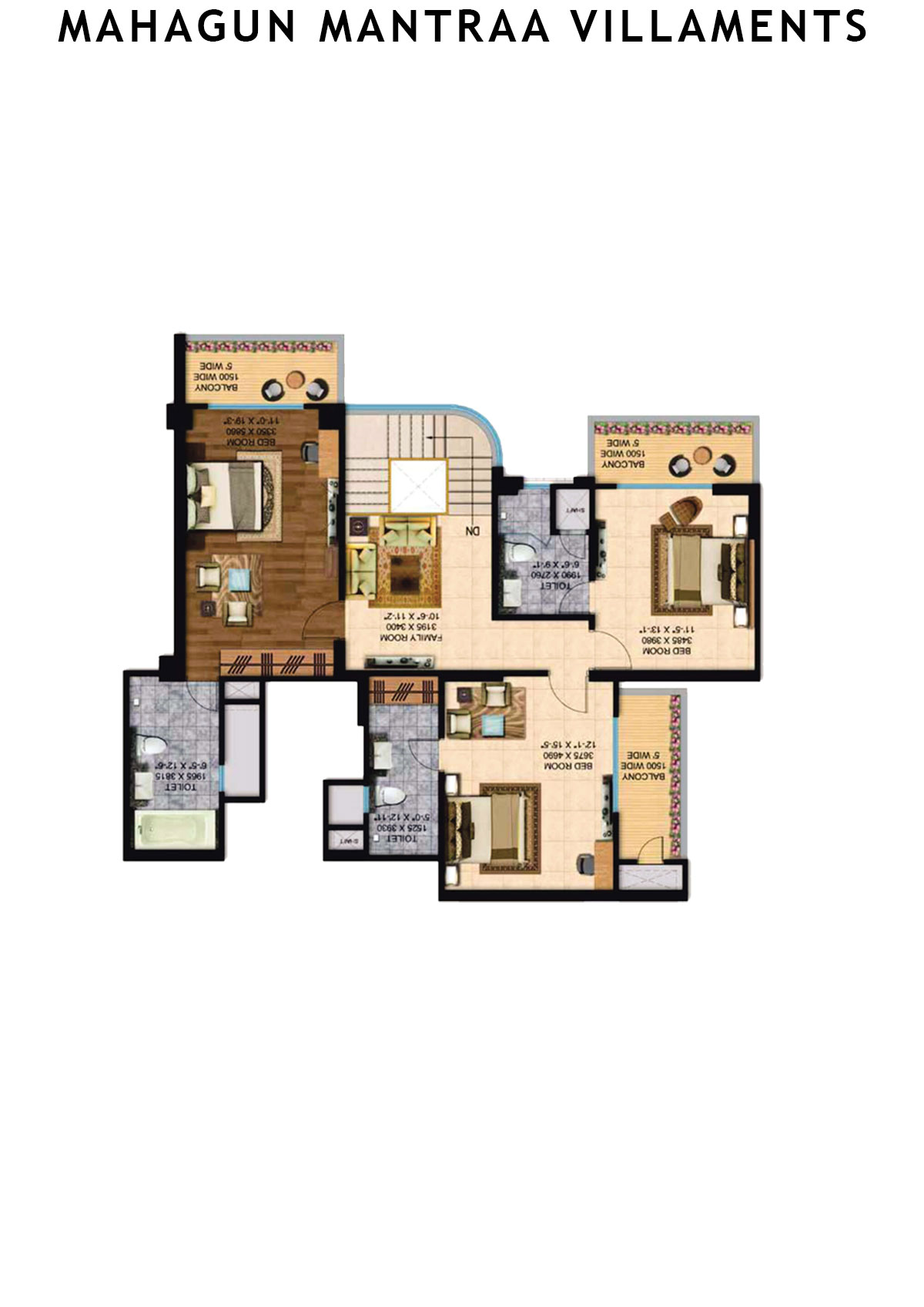 Mahagun Mantraa Villaments Villament Unit 47 (Penthouse) Floor Plan