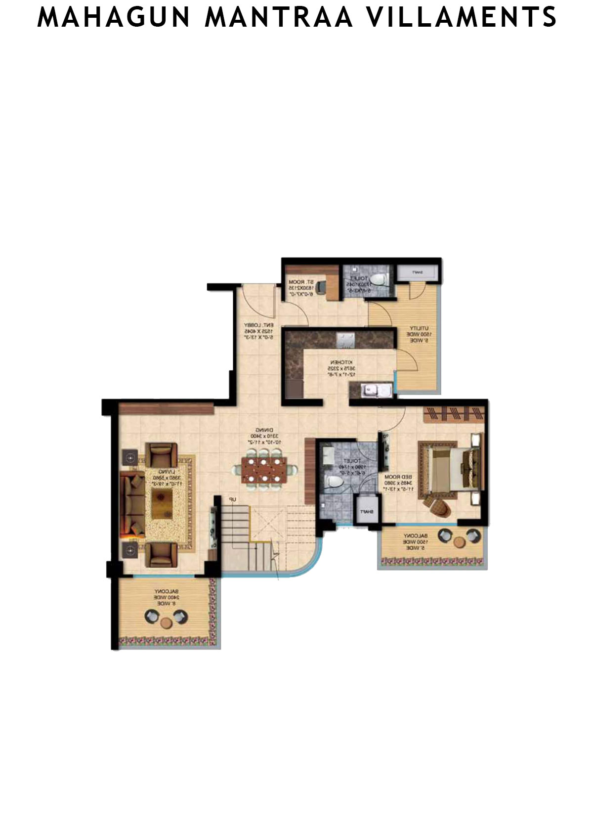 Mahagun Mantraa Villaments Villament Unit 48 (Penthouse) Floor Plan