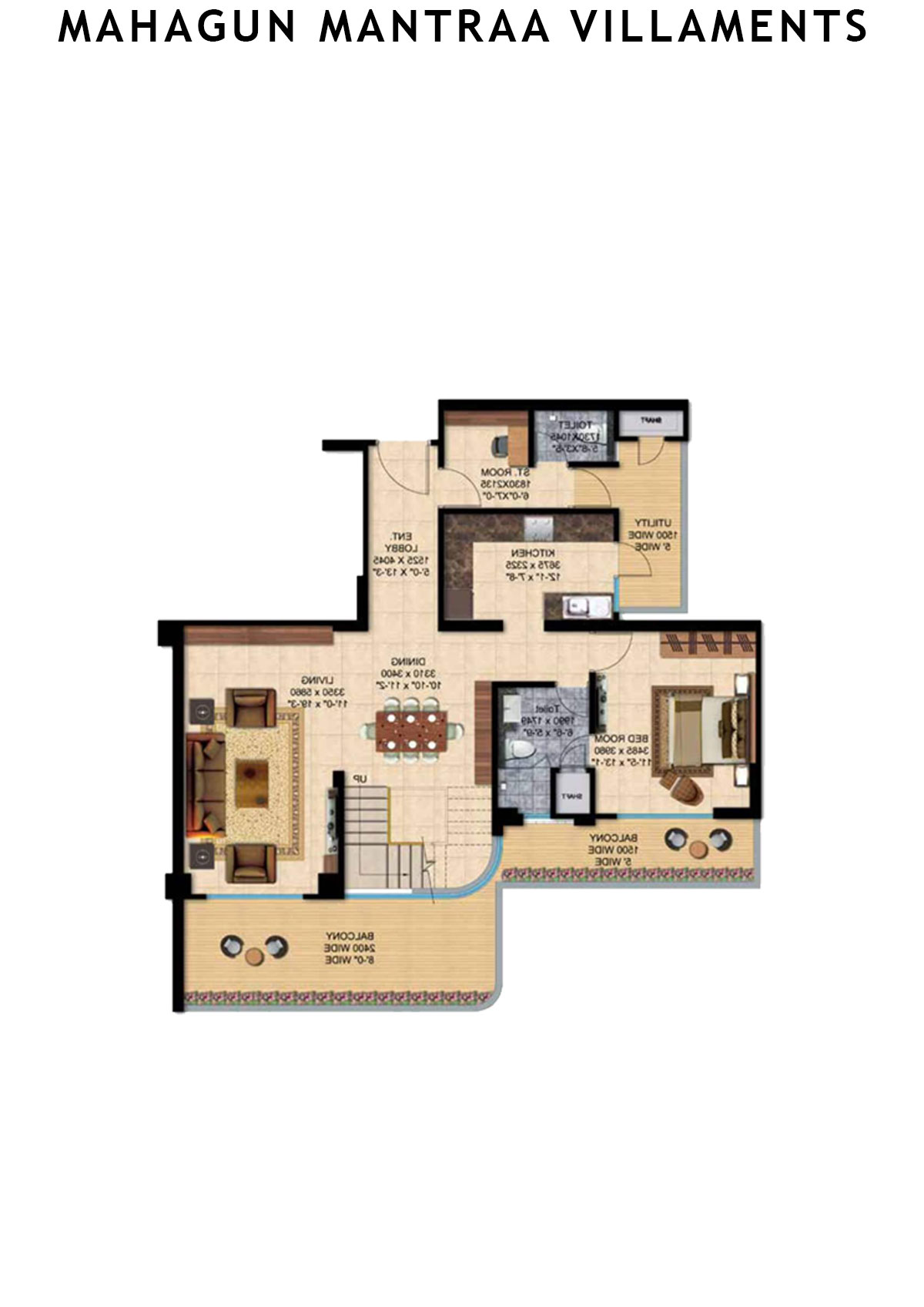 Mahagun Mantraa Villaments Villament Unit 48 (Penthouse) Floor Plan
