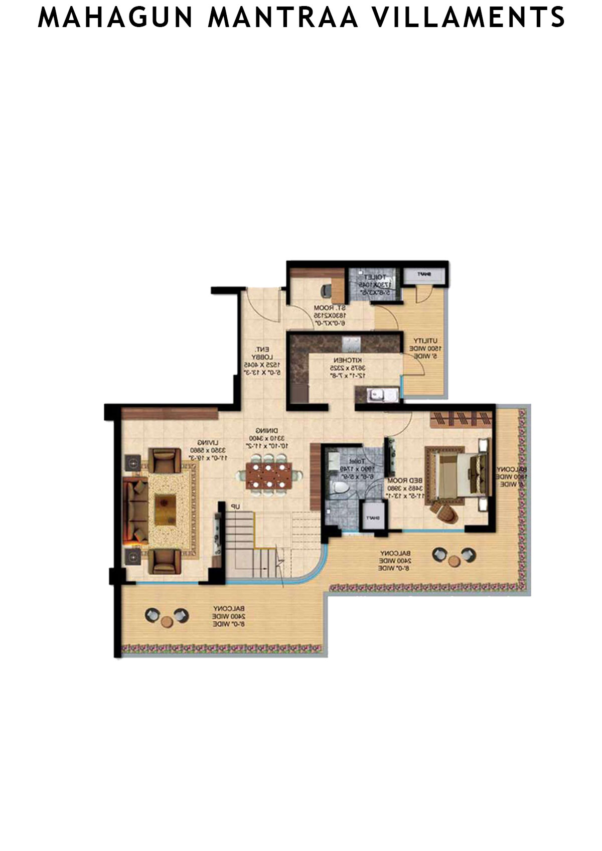 Mahagun Mantraa Villaments Villament Unit 48 (Penthouse) Floor Plan