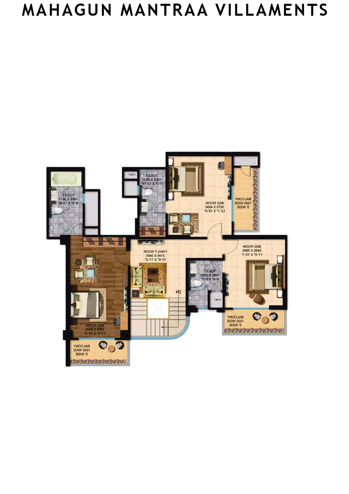 Mahagun Mantraa Villaments Villament Unit 48 (Penthouse) Floor Plan