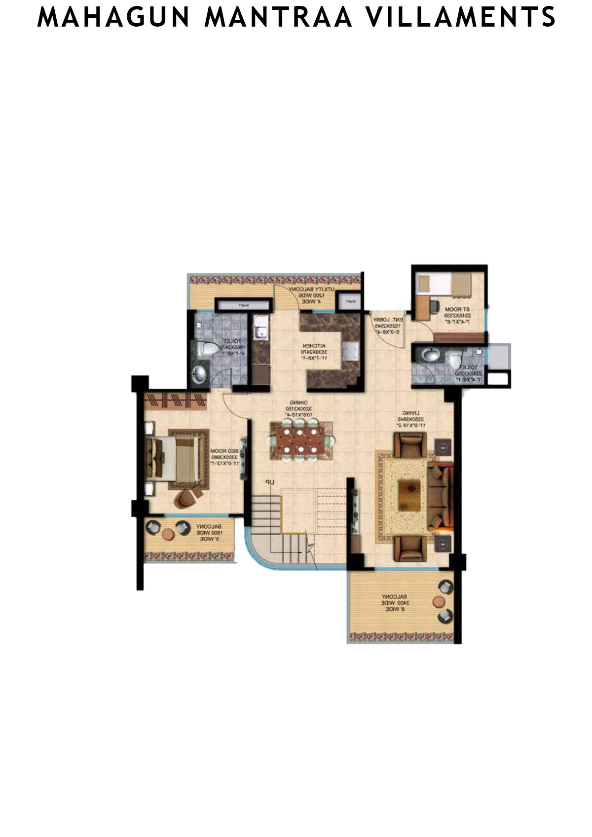 Mahagun Mantraa Villaments Villament Unit 49 (Penthouse) Floor Plan