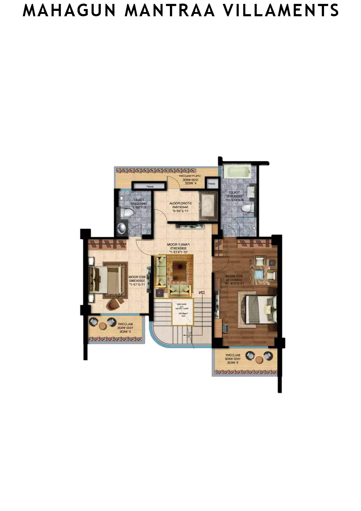 Mahagun Mantraa Villaments Villament Unit 49 (Penthouse) Floor Plan