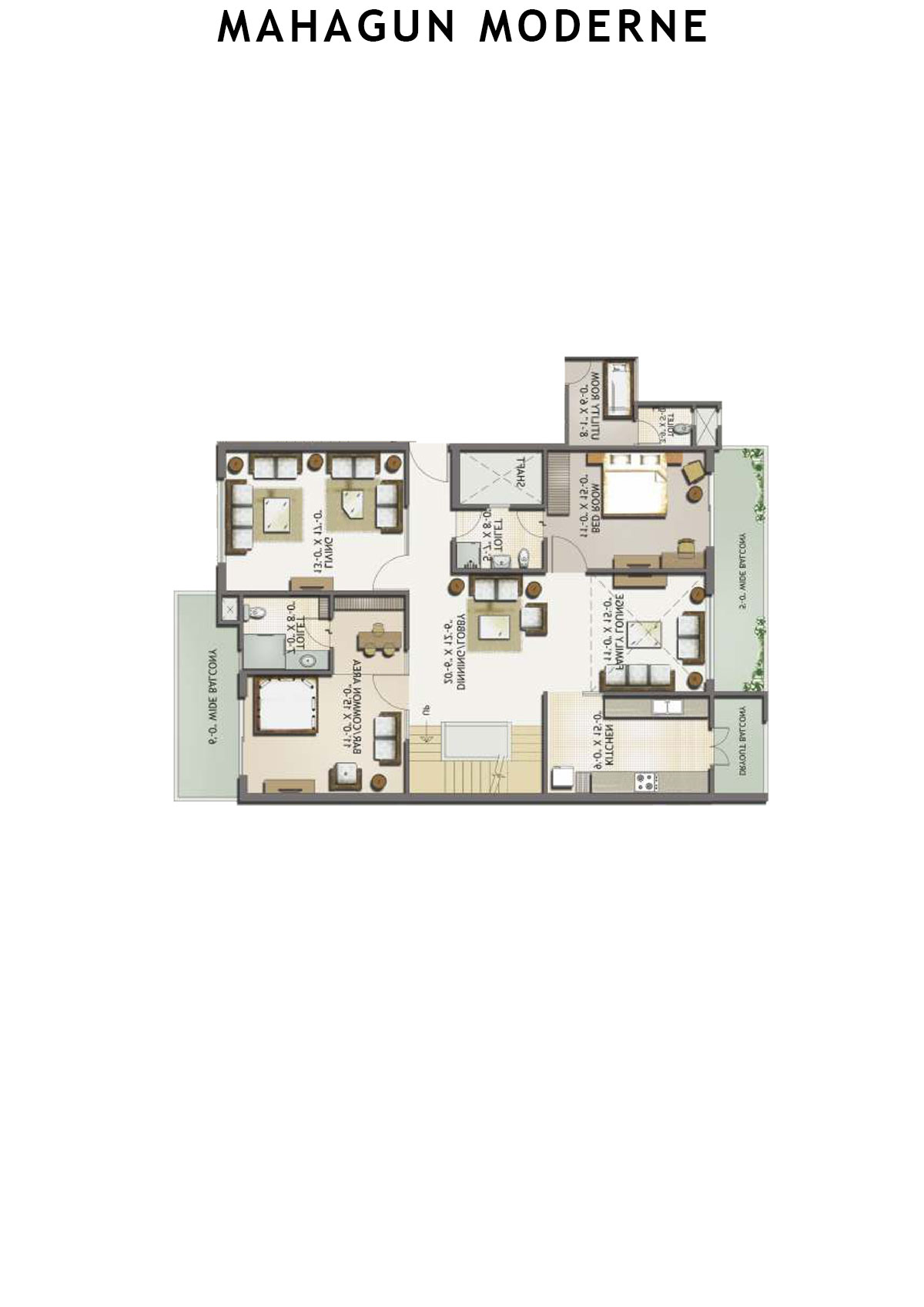 Mahagun Moderne Tower 6 Unit 25 (Duplex ) Floor Plan