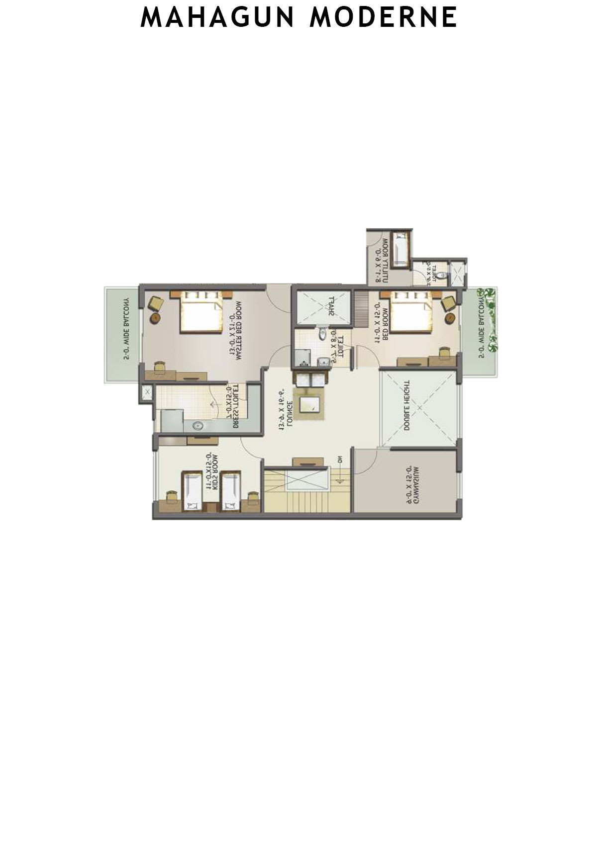 Mahagun Moderne Tower 6 Unit 25 (Duplex ) Floor Plan