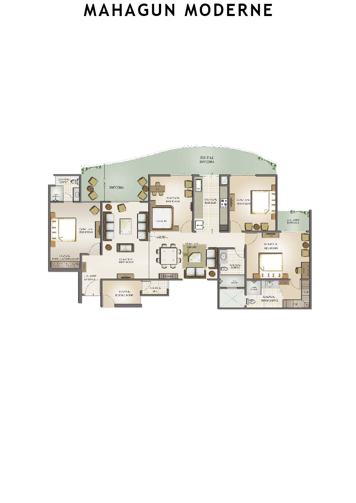 Mahagun Moderne Milano Unit 35 (Type SHIG-IV) Floor Plan