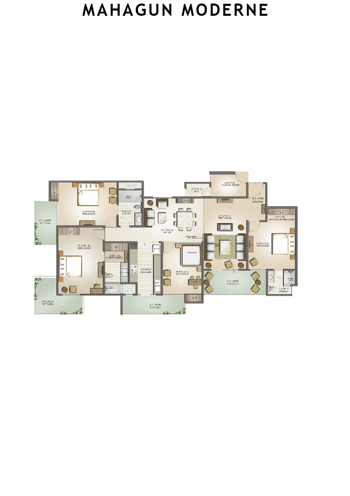Mahagun Moderne Milano Unit 37 (Type SHIG-II) Floor Plan