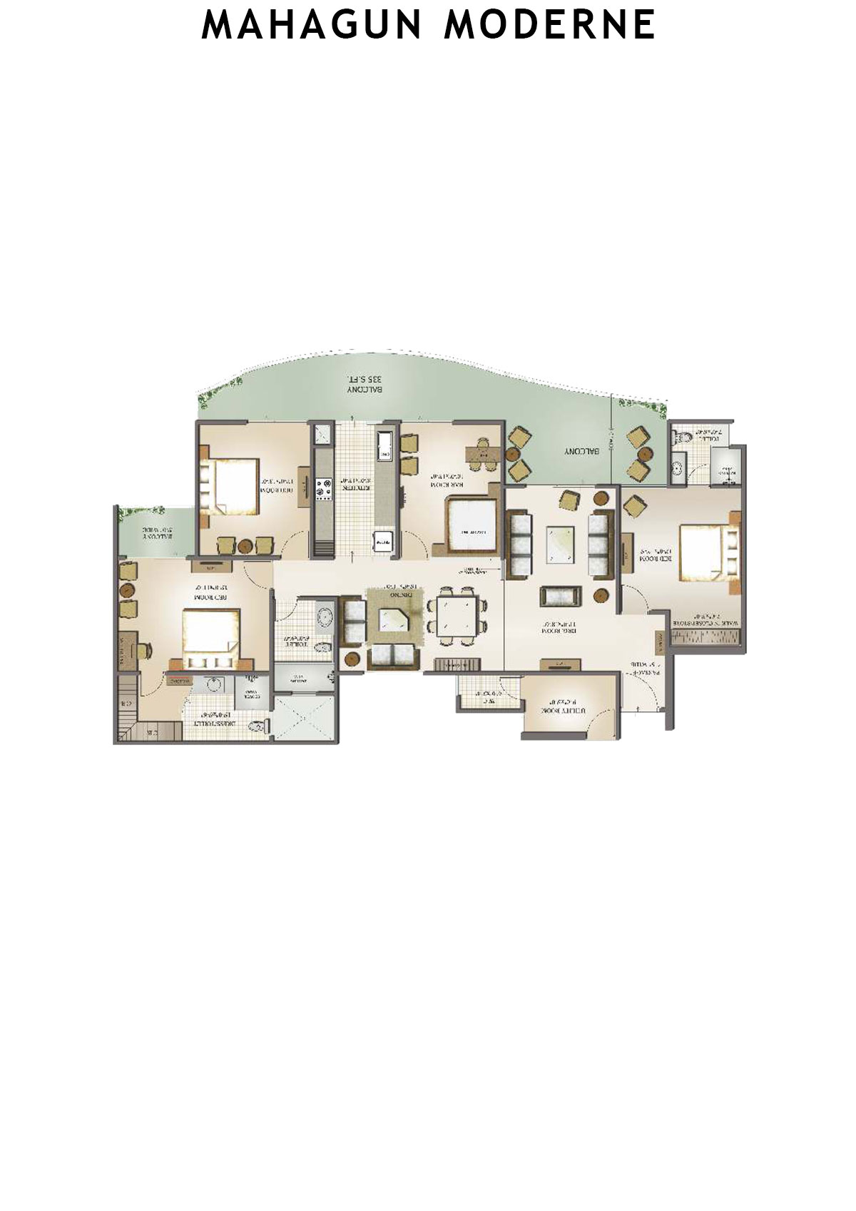 Mahagun Moderne Osimo Unit 38 (Type SHIG-IV) Floor Plan
