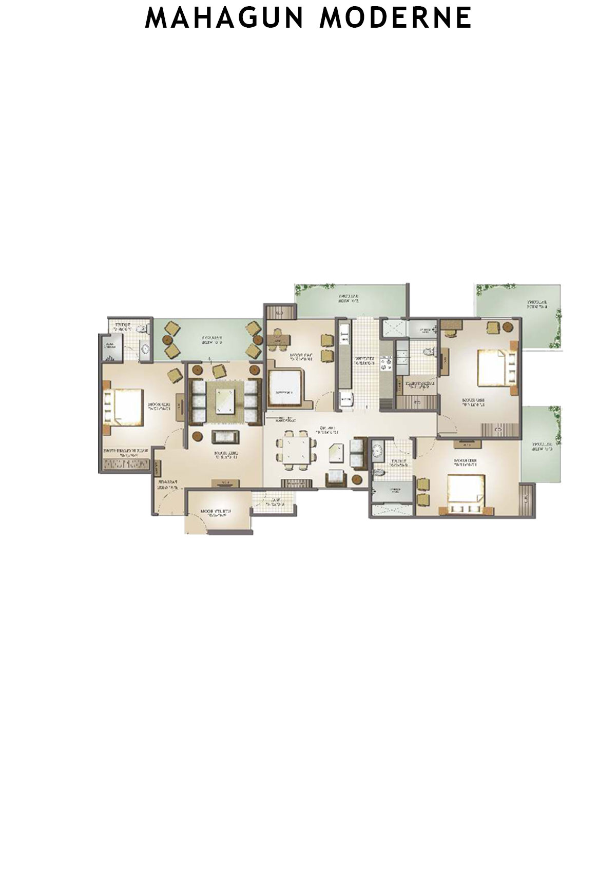 Mahagun Moderne Osimo Unit 39 (Type SHIG-II) Floor Plan