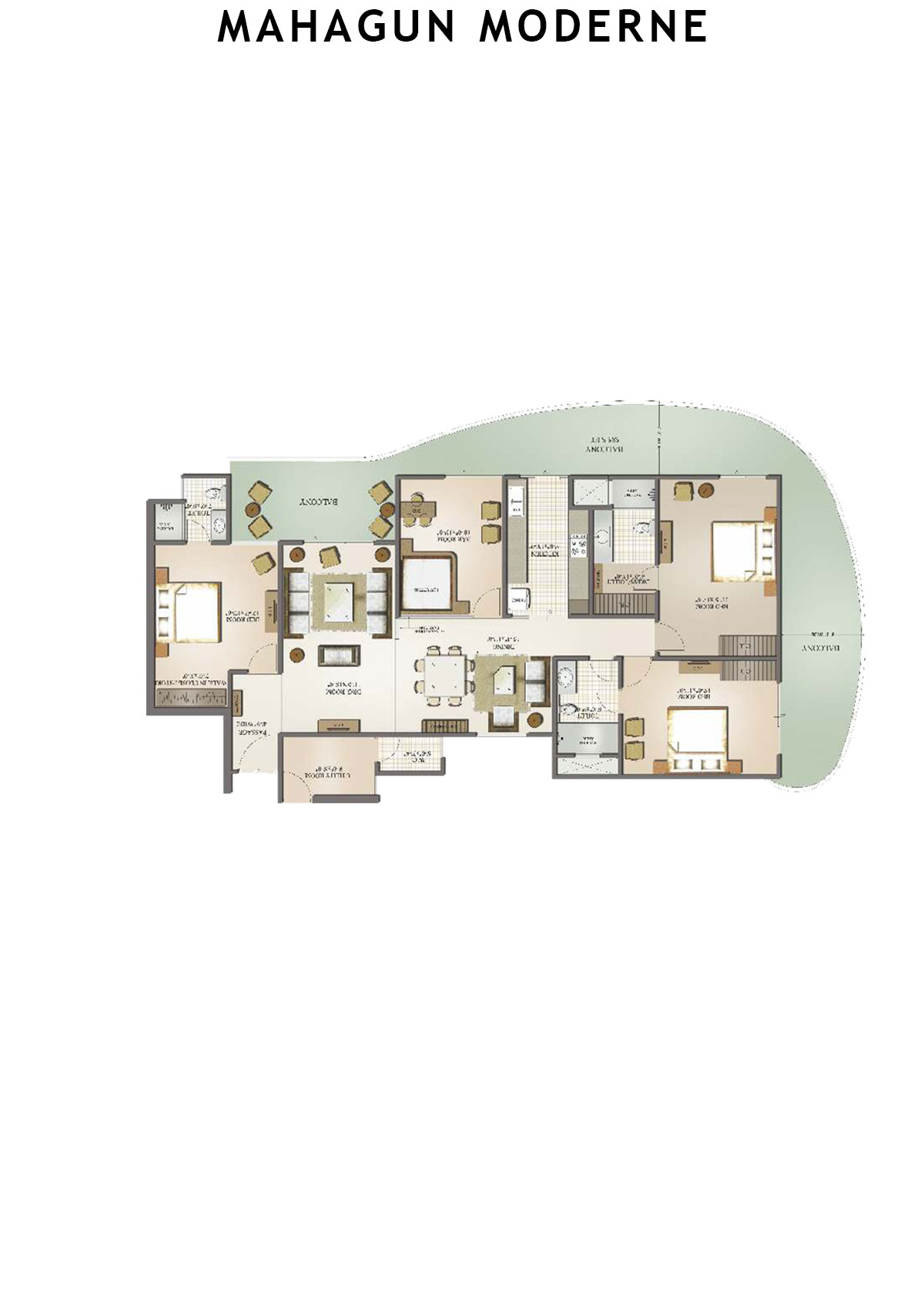 Mahagun Moderne Osimo Unit 39 (Type SHIG-V) Floor Plan
