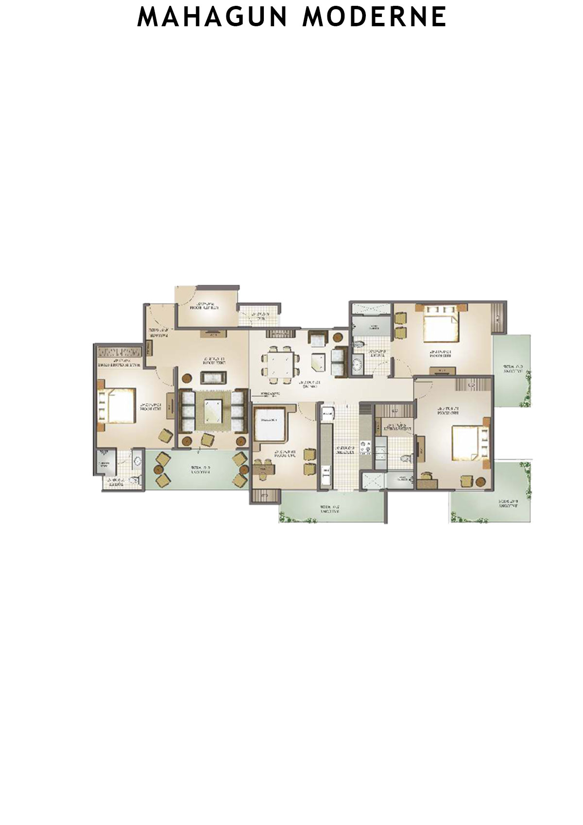 Mahagun Moderne Osimo Unit 40 (Type SHIG-II) Floor Plan