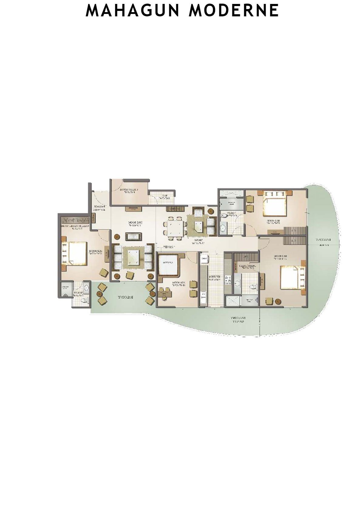 Mahagun Moderne Osimo Unit 40 (Type SHIG-V) Floor Plan