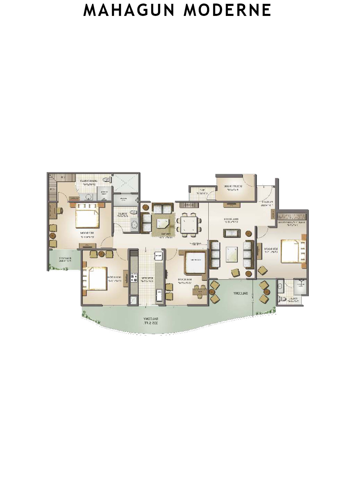 Mahagun Moderne Osimo Unit 41 (Type SHIG-IV) Floor Plan