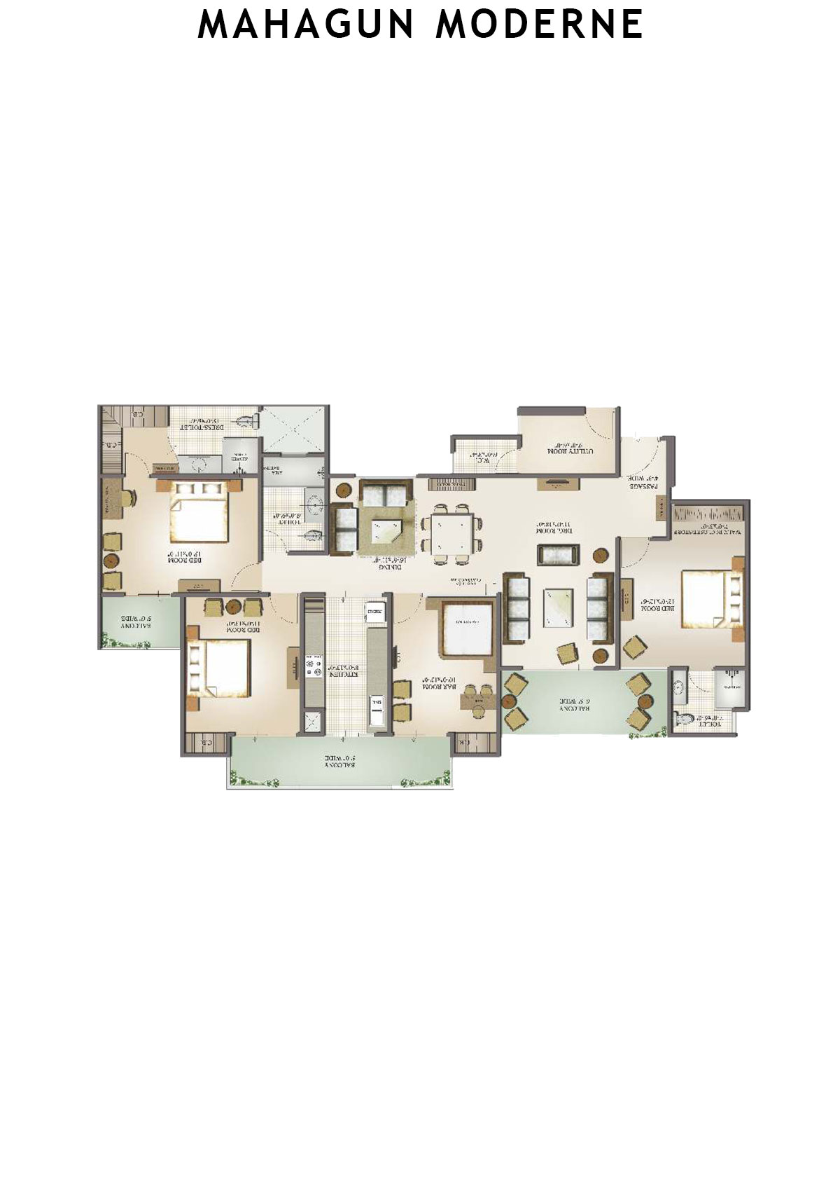 Mahagun Moderne Osimo Unit 41 (Type SHIG-I) Floor Plan