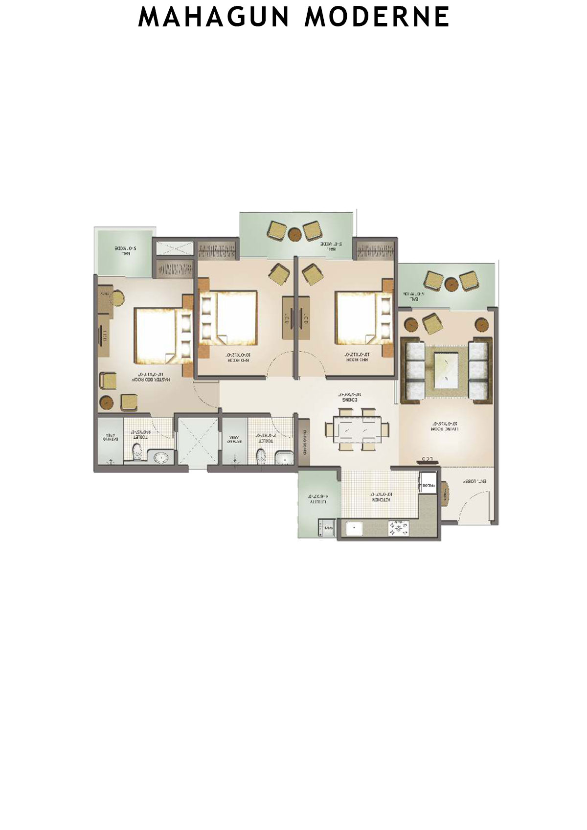 Mahagun Moderne Vasto Unit 46 (Type HIG-IV) Floor Plan