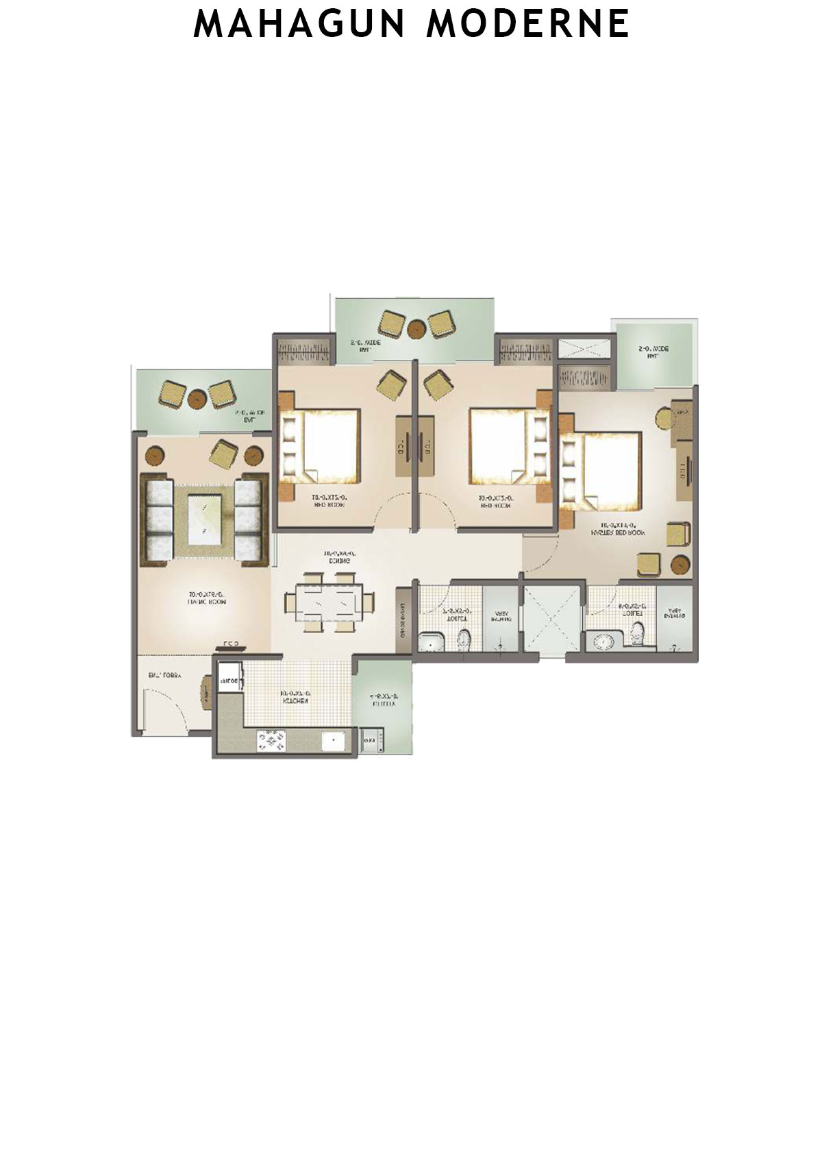 Mahagun Moderne Vasto Unit 47 (Type HIG-IV) Floor Plan
