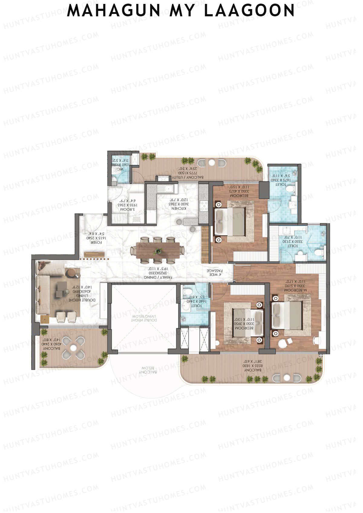 Mahagun My Laagoon Phase 1 Tower 5A Unit 23 (Type 4C) Floor Plan