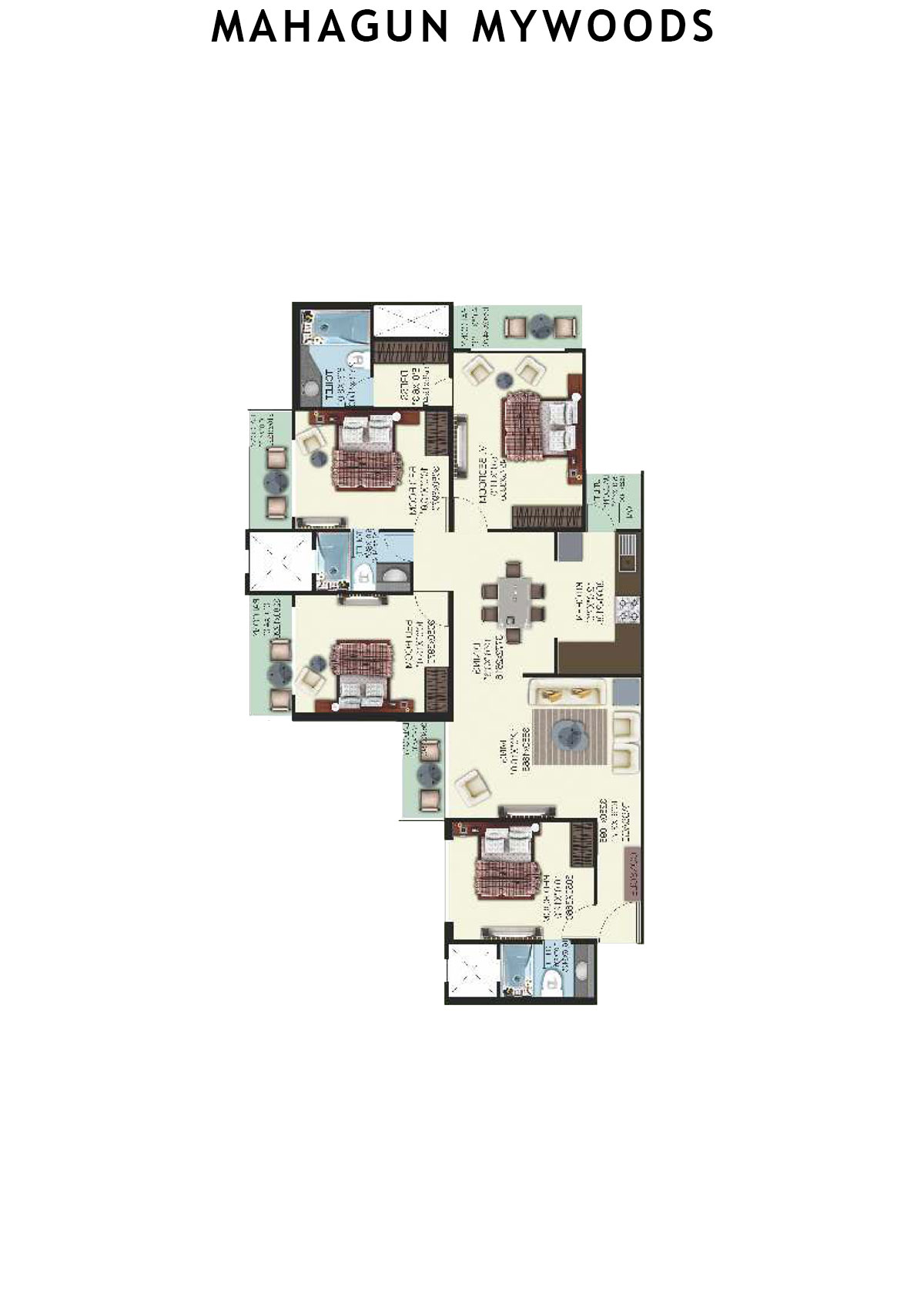 Mahagun Mywoods Durian Unit 1 (Type  SHIG-1) Floor Plan