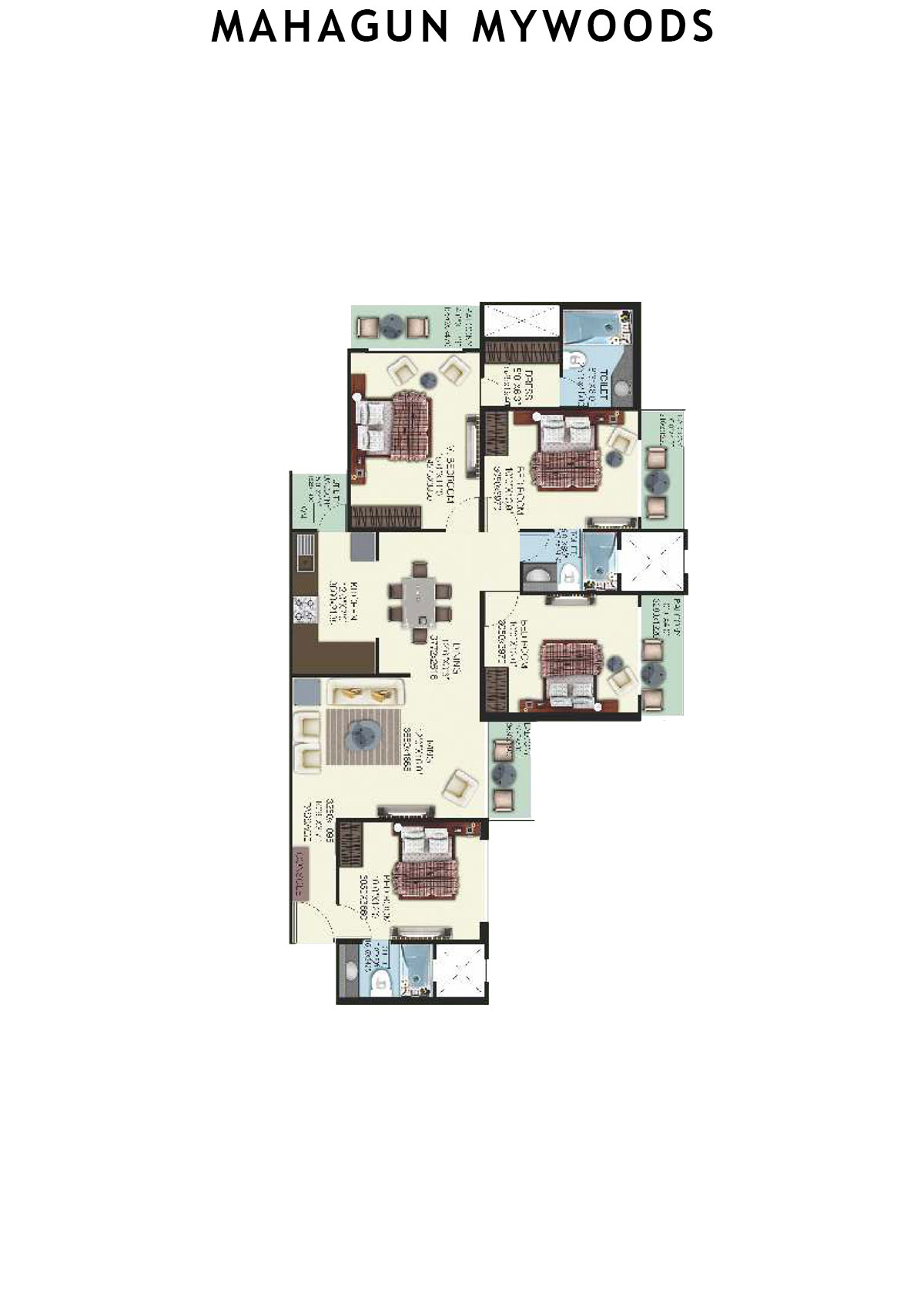 Mahagun Mywoods Durian Unit 2 (Type  SHIG-1) Floor Plan