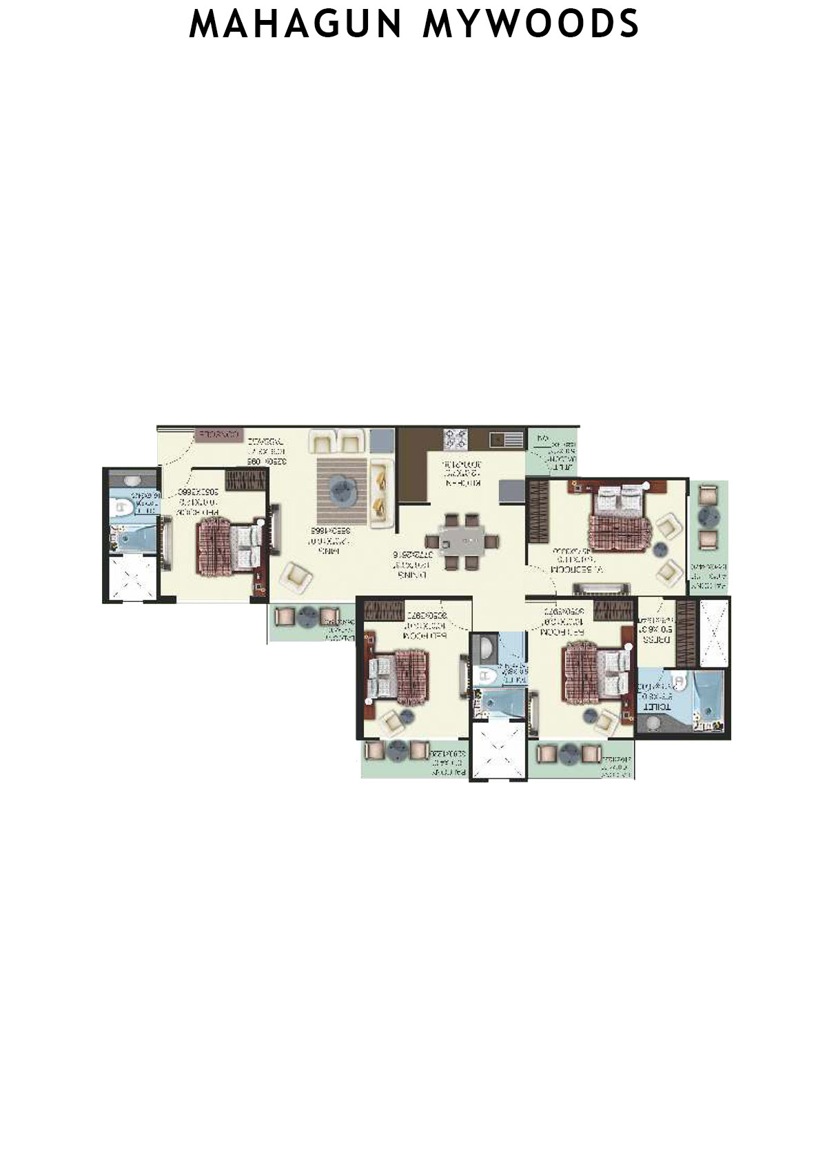 Mahagun Mywoods Ebony Unit 99 (Type  SHIG-1) Floor Plan