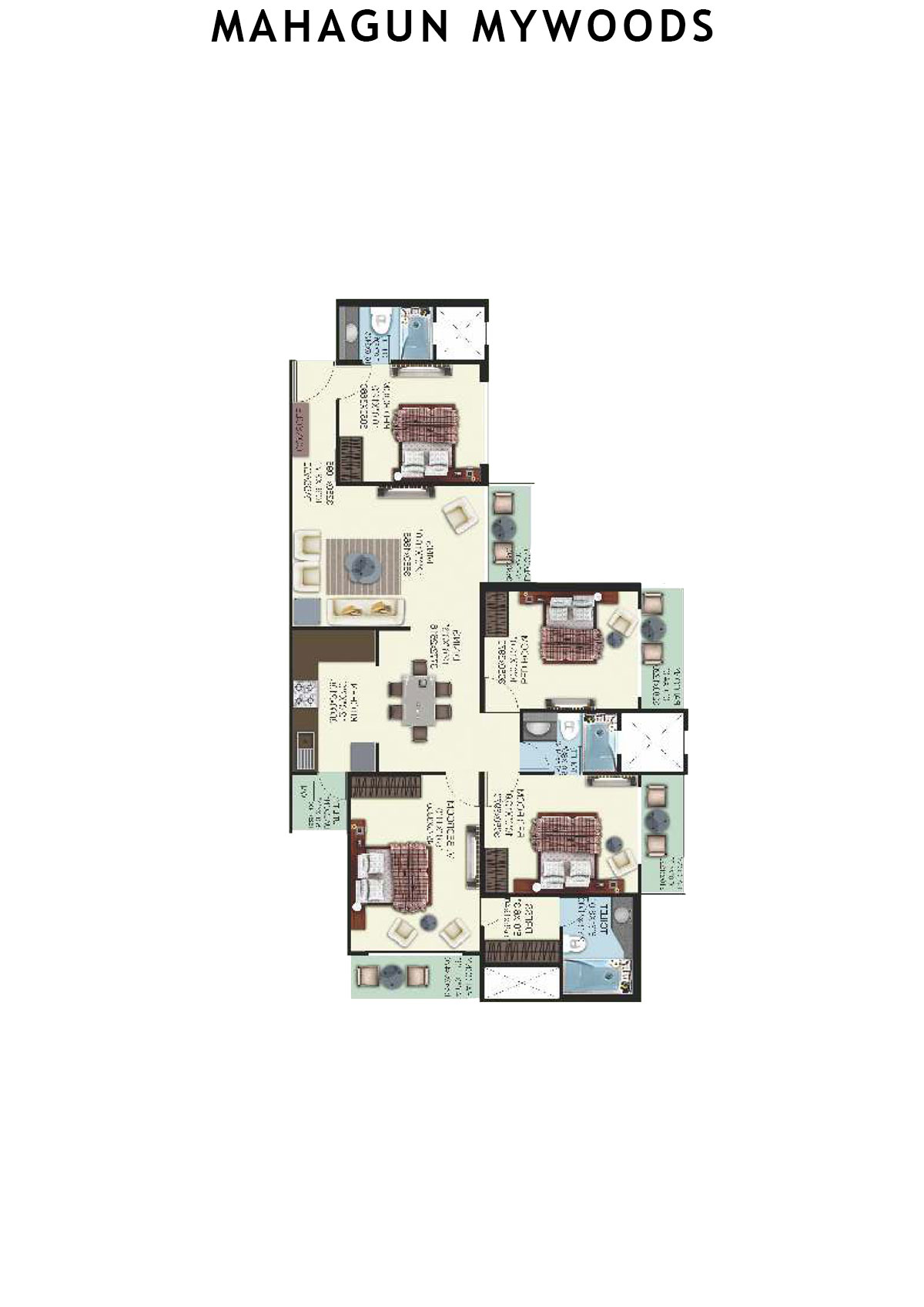 Mahagun Mywoods Tower Palm Unit 123 (Type  SHIG-1) Floor Plan