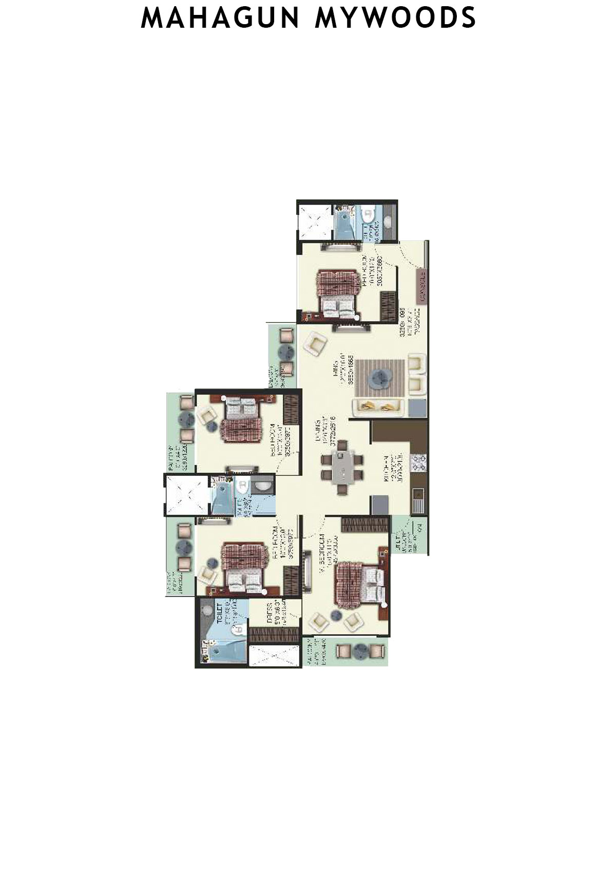 Mahagun Mywoods Tower Pine Unit 23 (Type  SHIG-1) Floor Plan