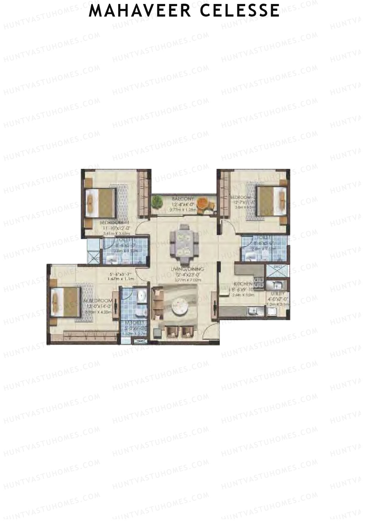 Mahaveer Celesse Block 2 Unit 4 Floor Plan