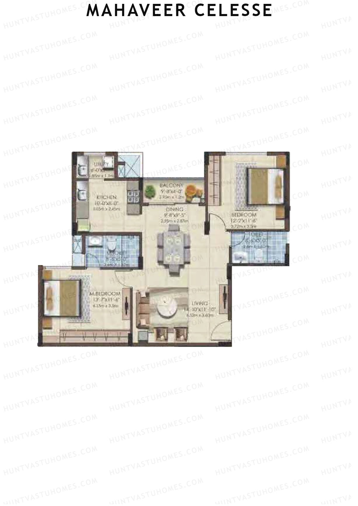 Mahaveer Celesse Block 3 Unit 4 Floor Plan