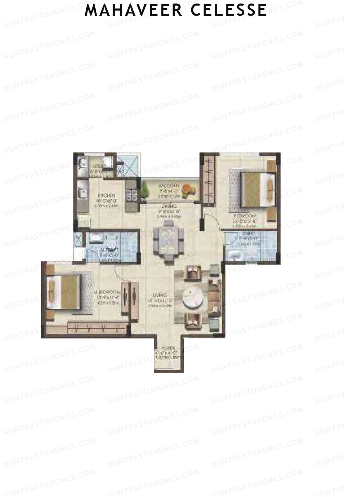 Mahaveer Celesse Block 4 Unit 5 Floor Plan