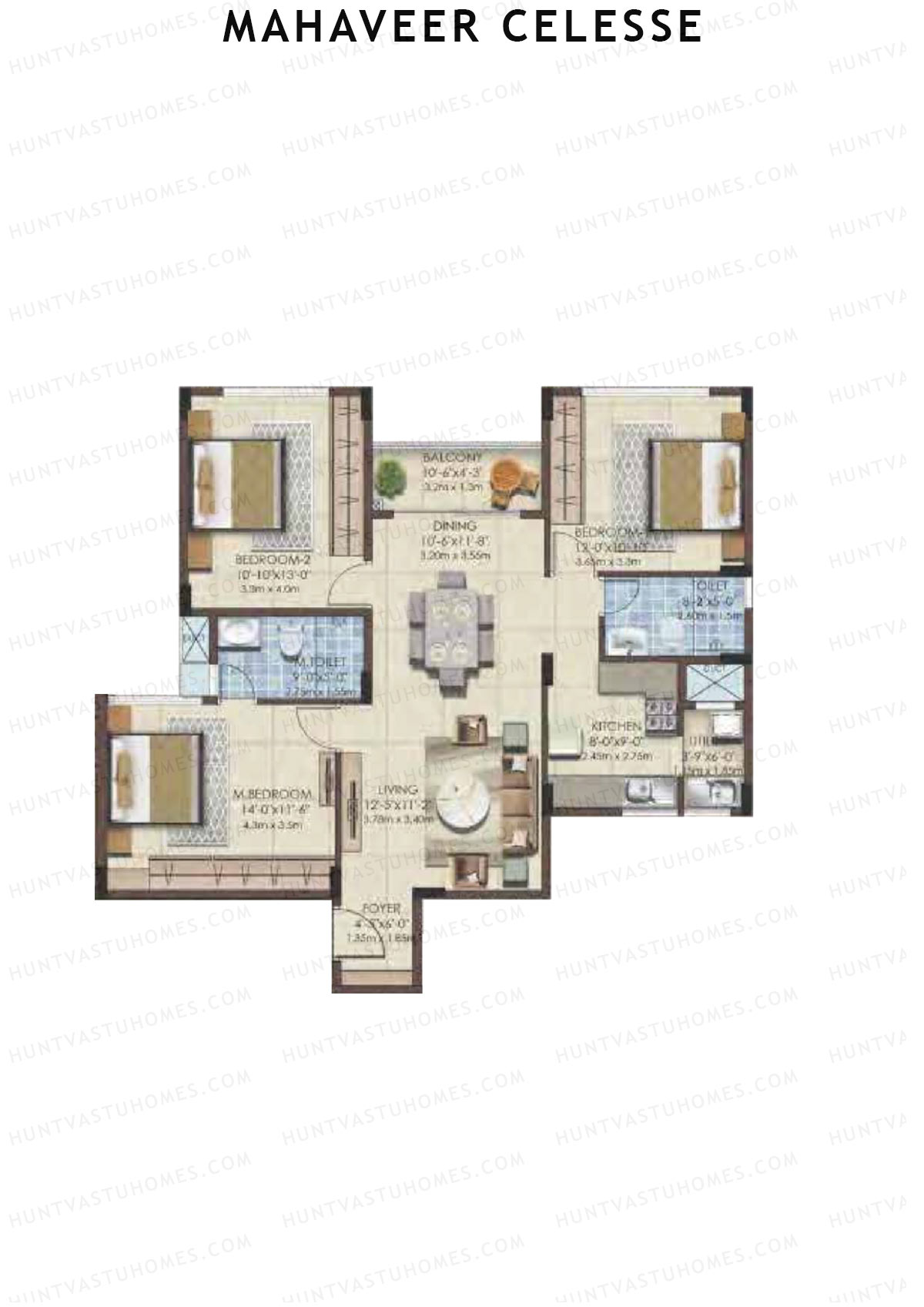 Mahaveer Celesse Block 6 Unit 1 Floor Plan