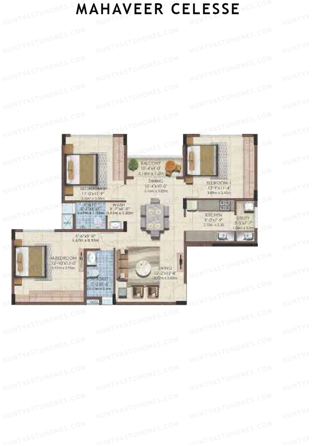 Mahaveer Celesse Block 6 Unit 4 Floor Plan
