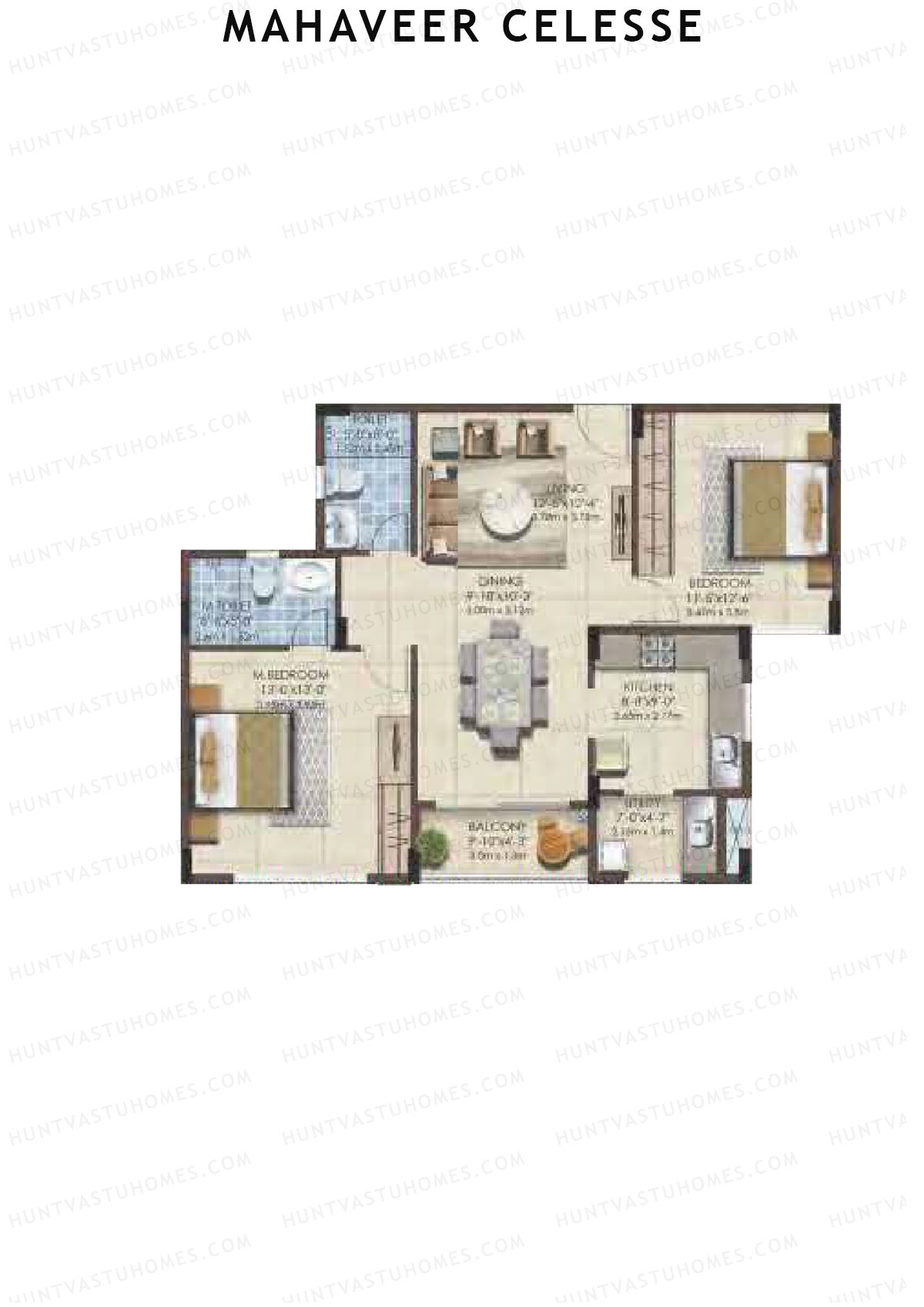 Mahaveer Celesse Block 7 Unit 1 Floor Plan