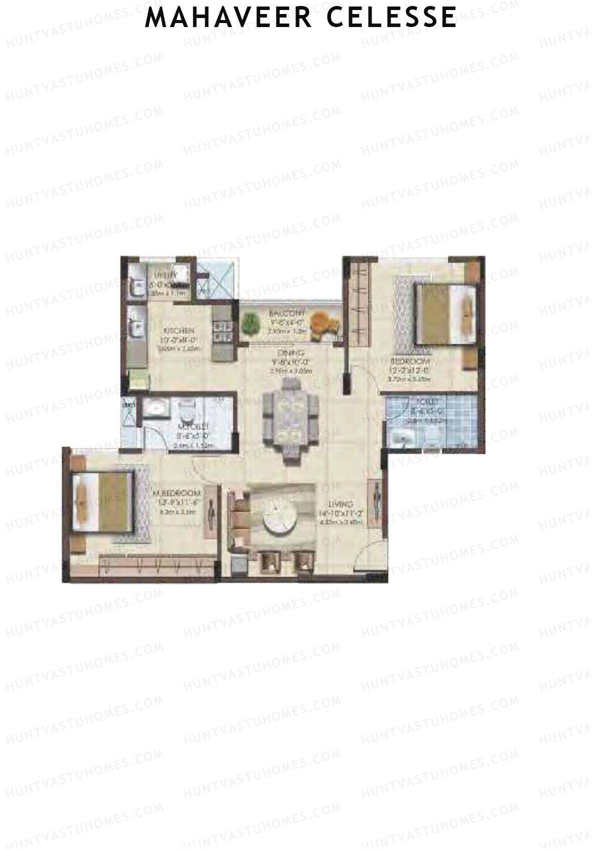 Mahaveer Celesse Block 7 Unit 4 Floor Plan