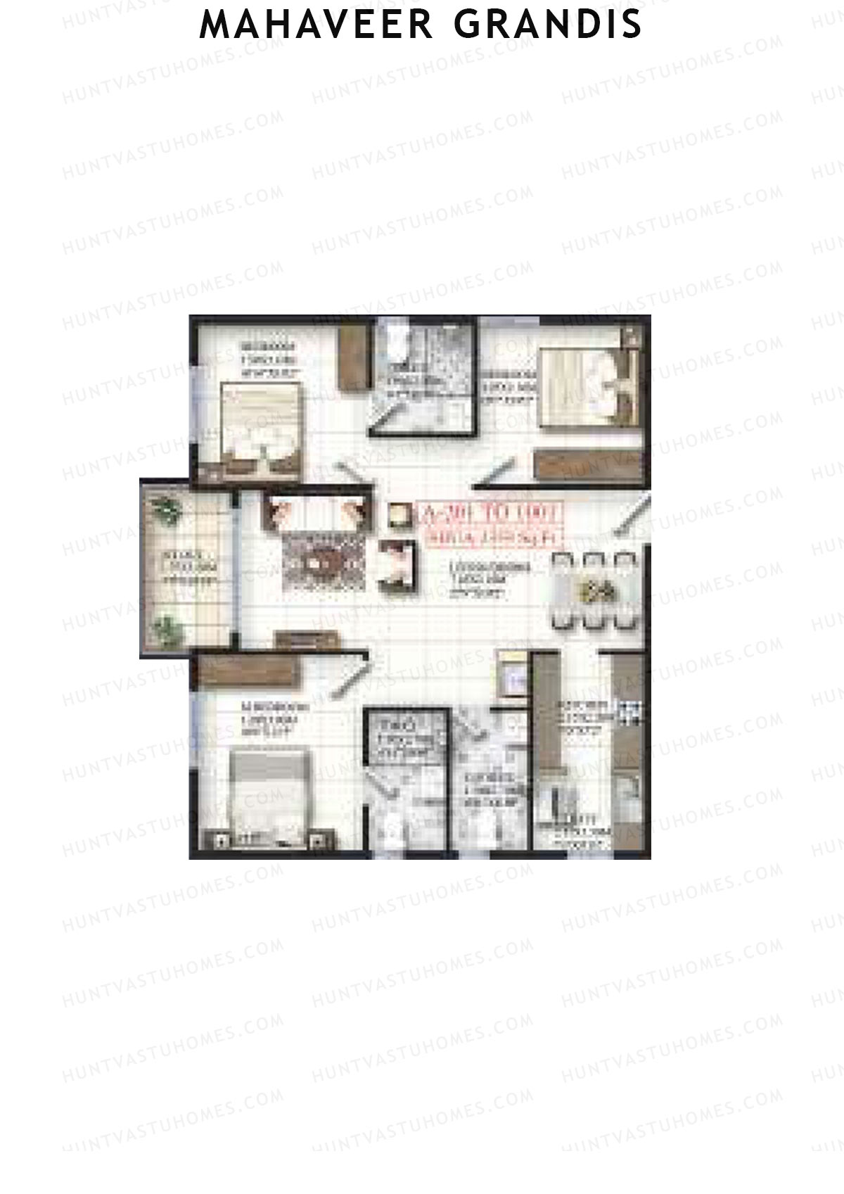 Mahaveer Grandis Tower A Unit 1 Floor Plan