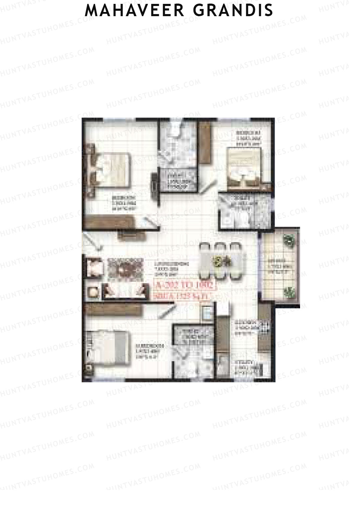Mahaveer Grandis Tower A Unit 2 Floor Plan
